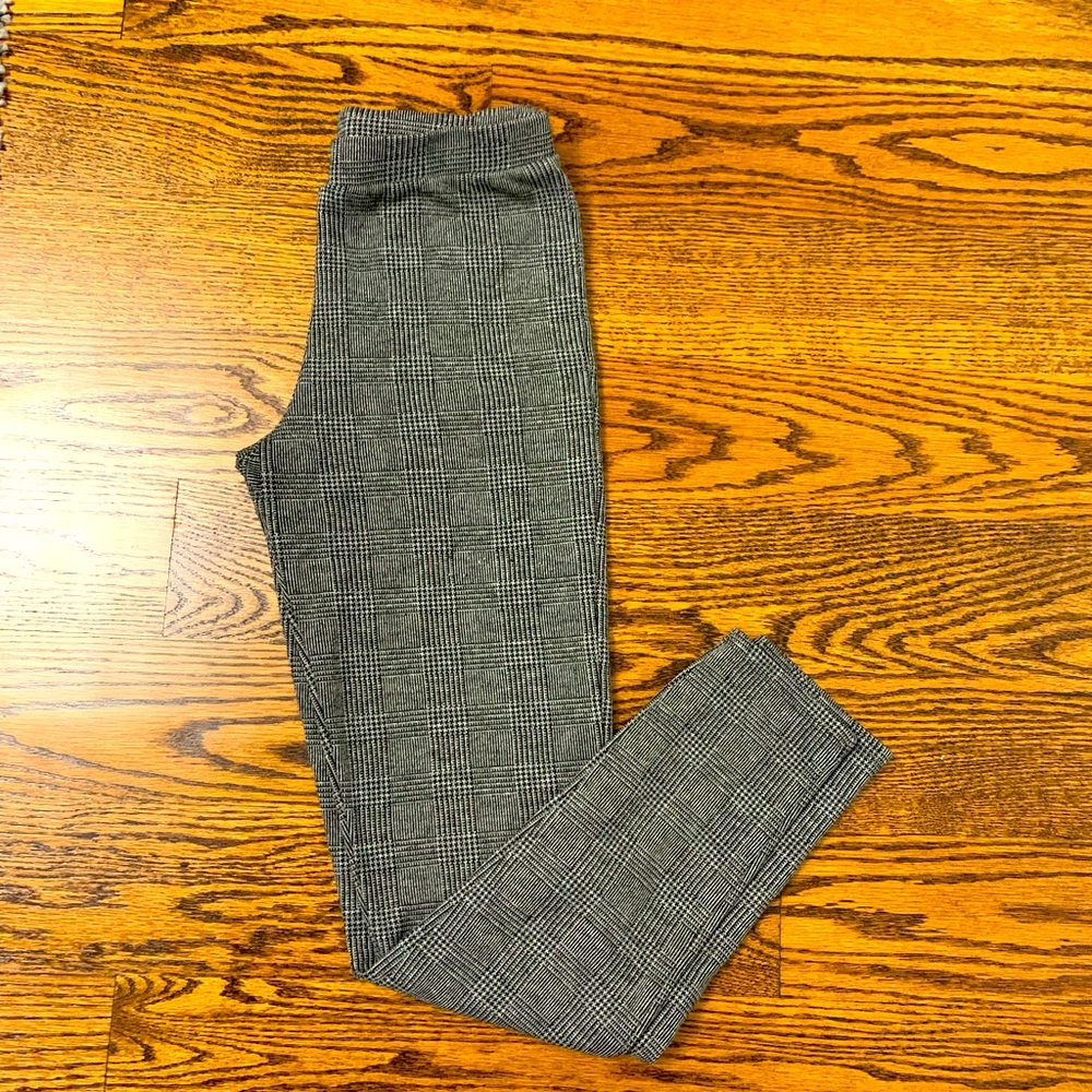 Soft and stretchy grey plaid dress pants